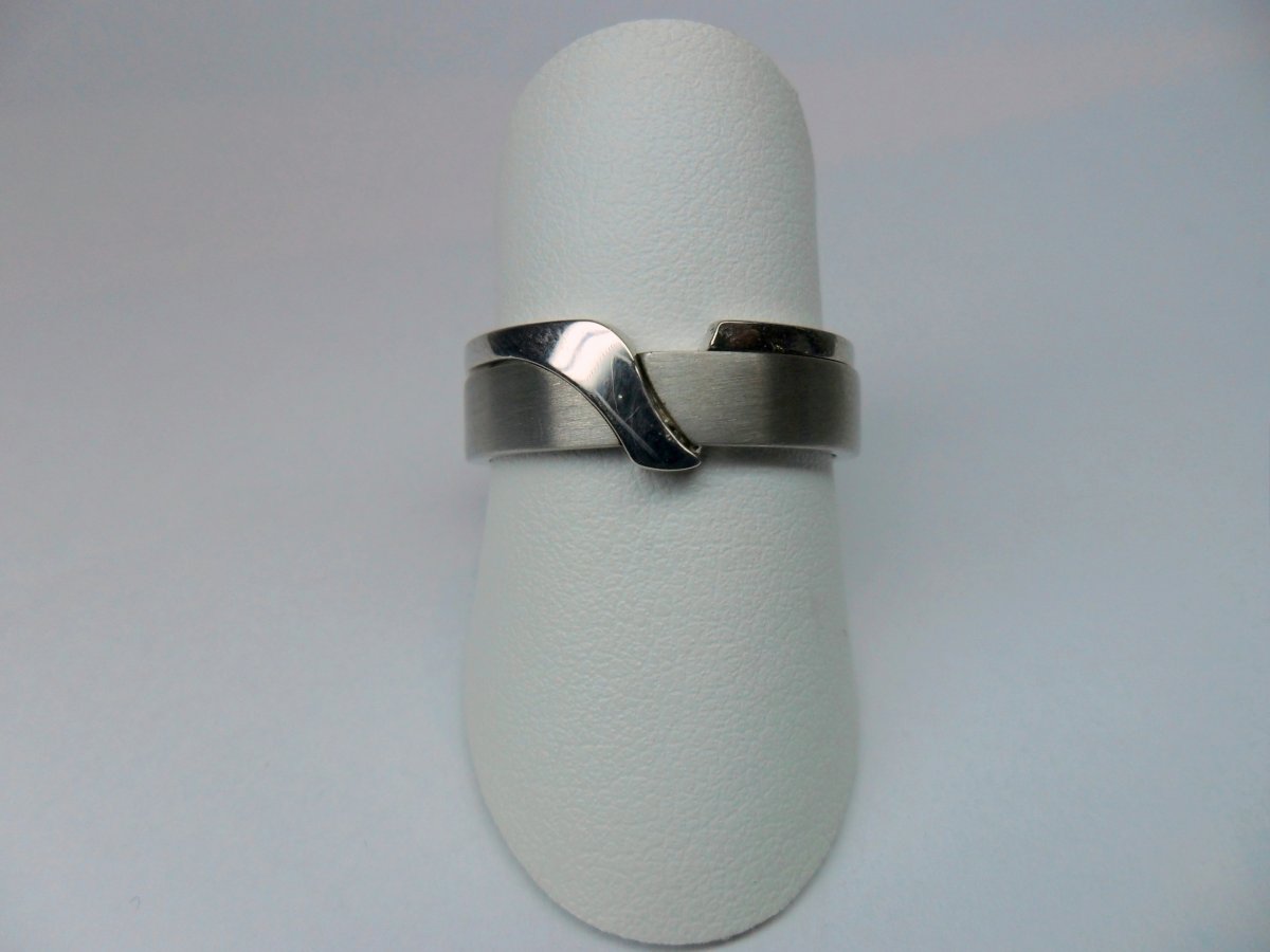 2Gether Ring Breed Witgoud Mat en Glimmend